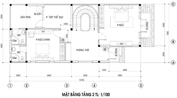 1697 thiết kế biệt thự 2 tầng