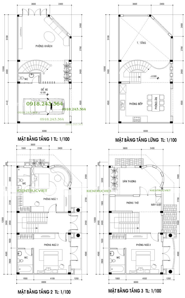 Biệt thự 2 mặt tiền 6m * 12m