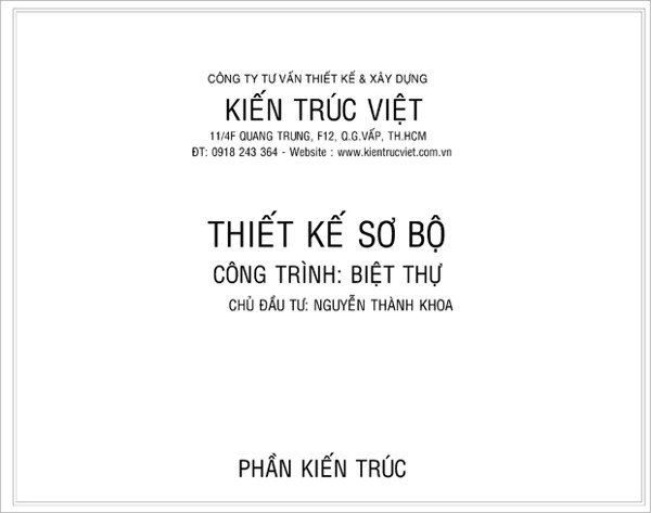 thiết kế biệt thự hai mặt tiền 1 lầu