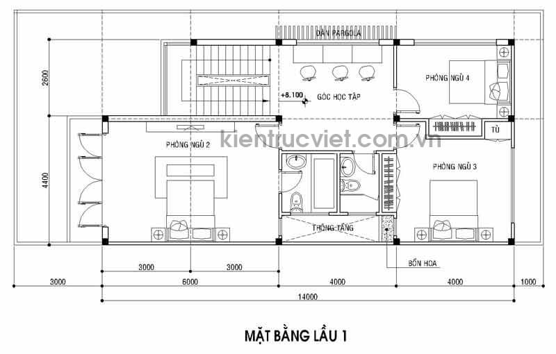 biệt thự 3 tầng 2 mặt tiền