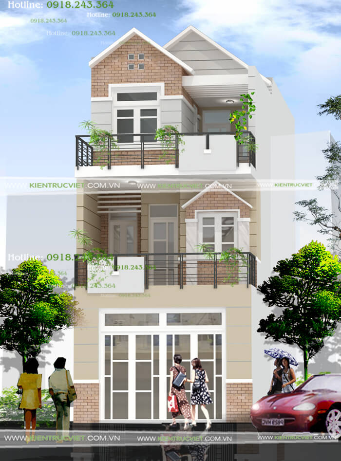 Thiết kế nhà 1 trệt 2 lầu