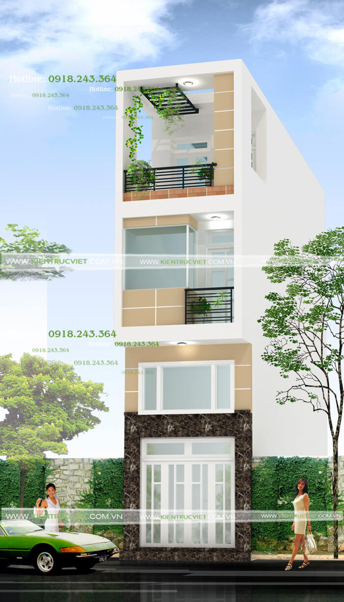 Thiết kế nhà 1 trệt 2 lầu