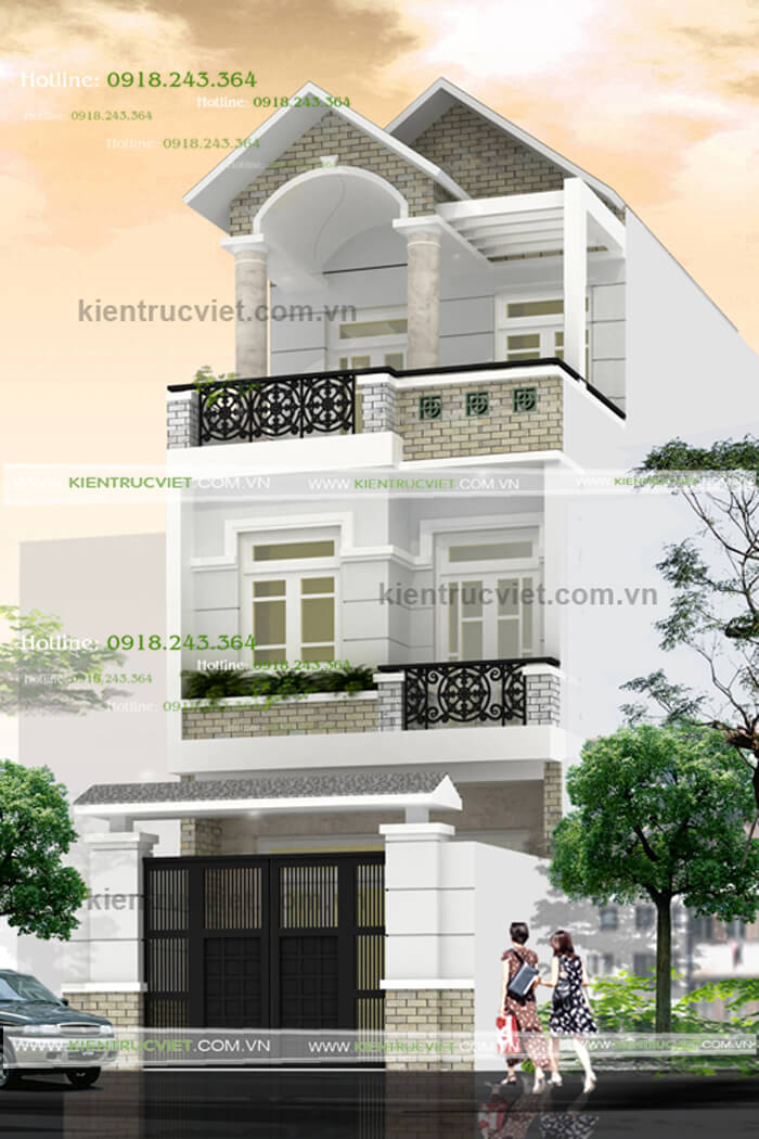 Thiết kế nhà 1 trệt 2 lầu