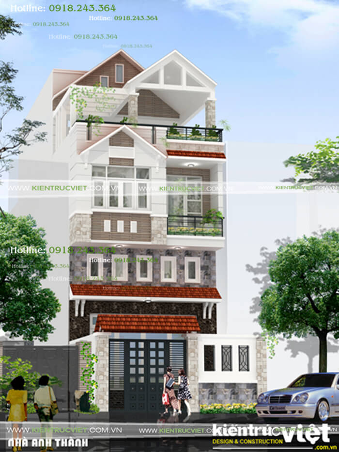 Thiết kế nhà 1 trệt 2 lầu