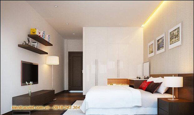 phòng ngủ nhà 5mx16m 4 tầng quận 3