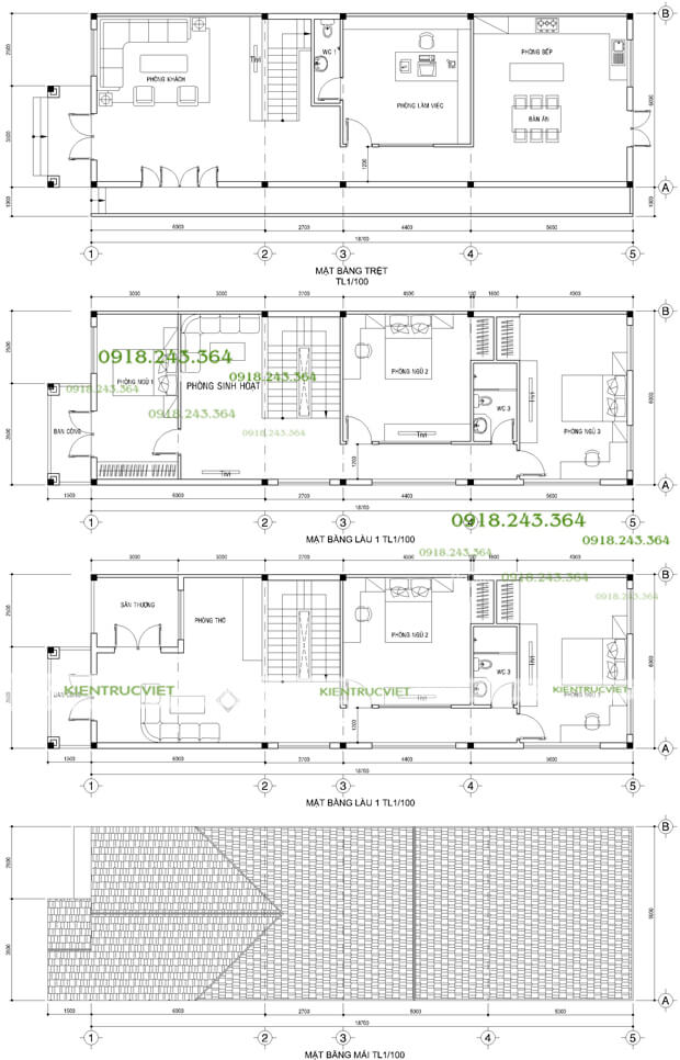 mặt bằng nhà nhà rộng 6m dài 20m