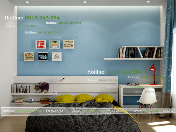 phòng ngủ nhà phố 6m*17m 4 tầng