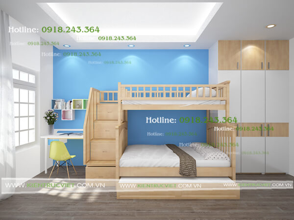 phòng ngủ đôi nhà phố 6m*17m 4 tầng