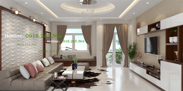 phòng khách Nhà phố 6mx18m cao tầng 