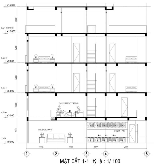 nhà 3 tầng đẹp cổ điển