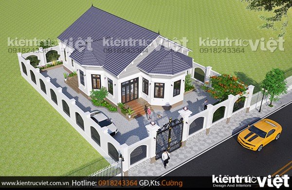 biet-thu-1-tang__31__60bffa1f89c04fceb475016bee92b096_grande Mặt tiền phối cảnh toàn dự án - Biệt thự 1 tầng mái thái