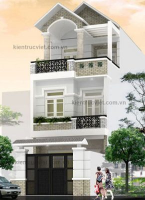 nhà phố 6m mái ngói 1 trệt 2 lầu Bình Dương