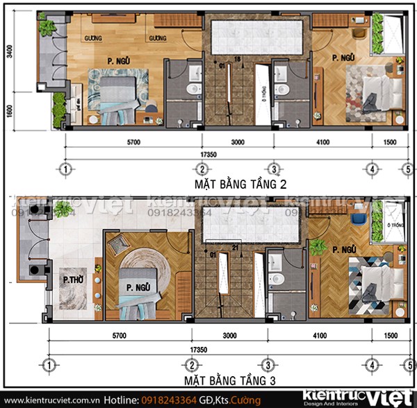 mặt bằng nhà ống ngang 4,5m