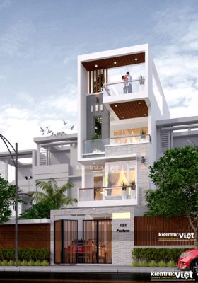Nhà phố ngang 4m 4 tầng