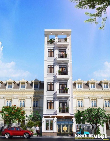 Mẫu nhà ống 5 tầng -Nhà phố 1 trệt 1 lửng 3 lầu
