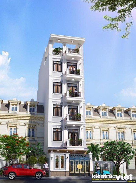 Mẫu nhà ống 5 tầng -Nhà phố 1 trệt 1 lửng 3 lầu