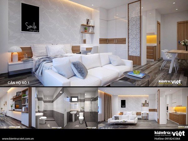 noi that phong o co tolet va bep trong phong