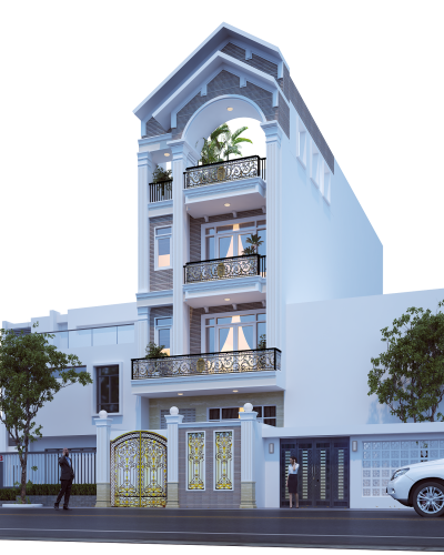 nhà 6m 1 trệt 3 lầu mái ngói