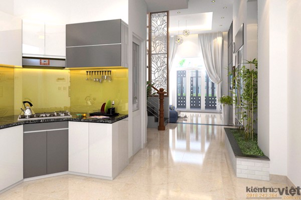 Thiết kế nhà lệch tầng 4x14, nhà phố 3 tầng hiện đại 2017