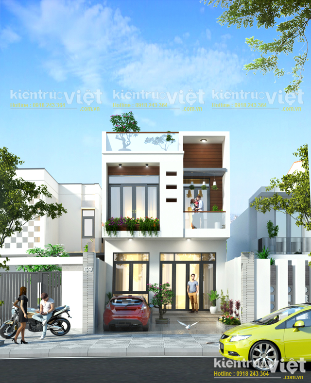 Ý tưởng thiết kế nhà 2 tầng 6x24, Tuy Phước Bình Đinh thiet ke nha 6x18 2 tang hien dai 4 - Ý tưởng thiết kế nhà 2 tầng 6x24, Tuy Phước Bình Đinh