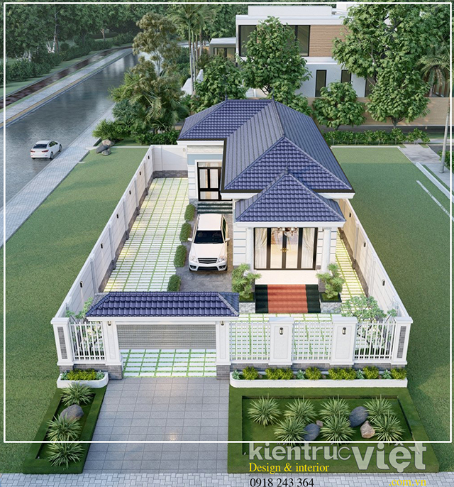 biệt thự 1 tầng 7mx18m ven hồ