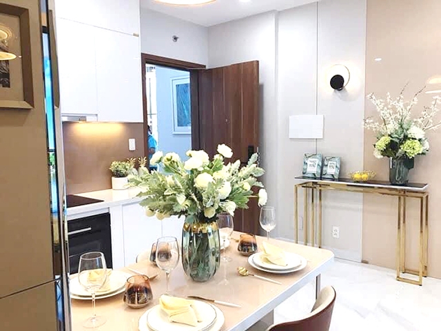 Nội thất bếp căn hộ D’LUSSO 2 phòng ngủ quận 2