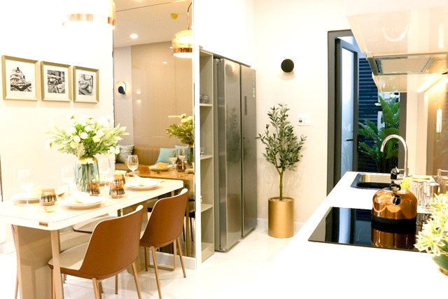 nội thất phòng bếp căn hộ D’LUSSO