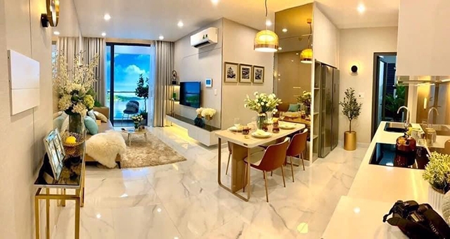 nội thất phòng khách căn hộ D’LUSSO 2 phòng ngủ