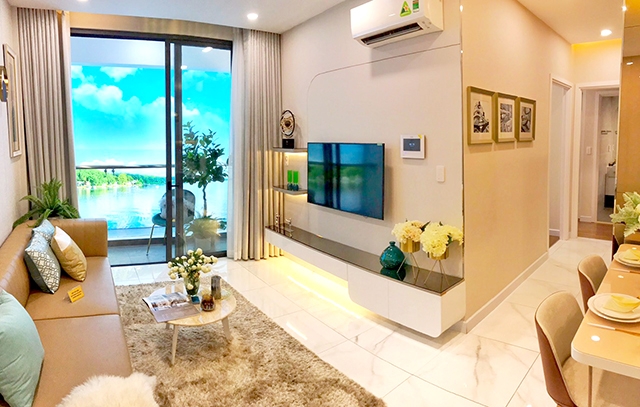 nội thất phòng khách căn hộ D’LUSSO 2 phòng ngủ