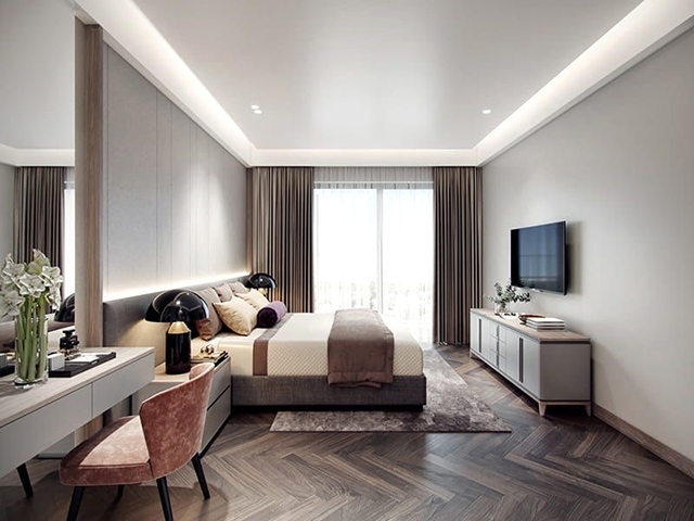 Nội thất phòng ngủ căn hộ 3 phòng ngủ D’LUSSO quận 2