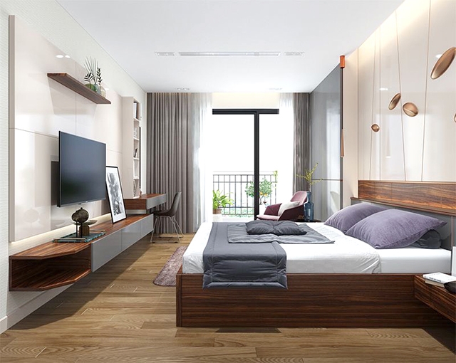 Nội thất phòng ngủ căn hộ 3 phòng ngủ D’LUSSO quận 2