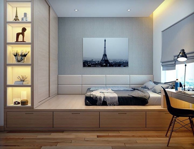 Nội thất phòng ngủ căn hộ 3 phòng ngủ D’LUSSO quận 2