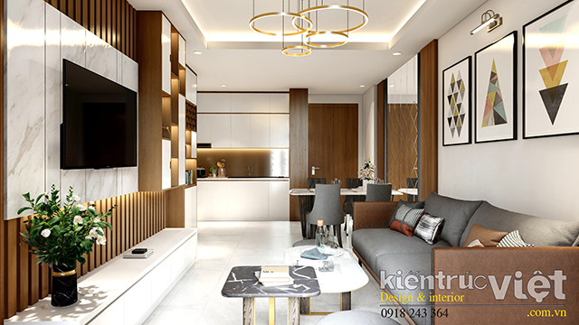 phòng khách căn hộ D’lusso 120 triệu