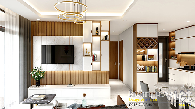phòng khách nội thất căn hộ D’lusso 120 triệu