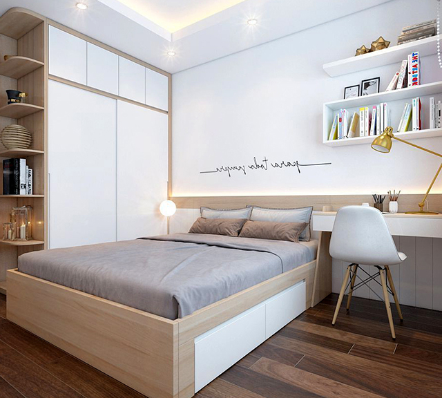 phòng ngủ nội thất căn hộ D’lusso 120 triệu