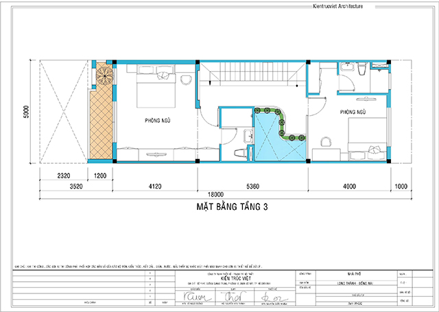 Bản vẽ chi tiết nhà ống 4 tầng 5×18