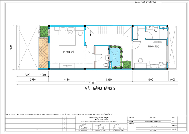 Bản vẽ chi tiết nhà ống 4 tầng 5×18