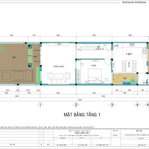 bản vẽ nhà mặt tiền 6m
