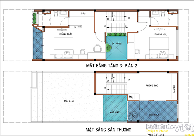 mặt bằng bố trí nhà lệch tầng 5×18