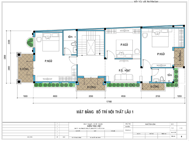 Mặt bằng bố trí nhà phố 3 tầng 6mx30m