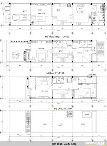 mặt bằng nhà 5x20