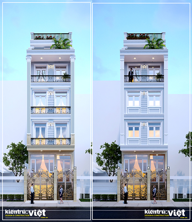 Mẫu nhà phố 5 tầng 5x20 có thang máy Long Thành
