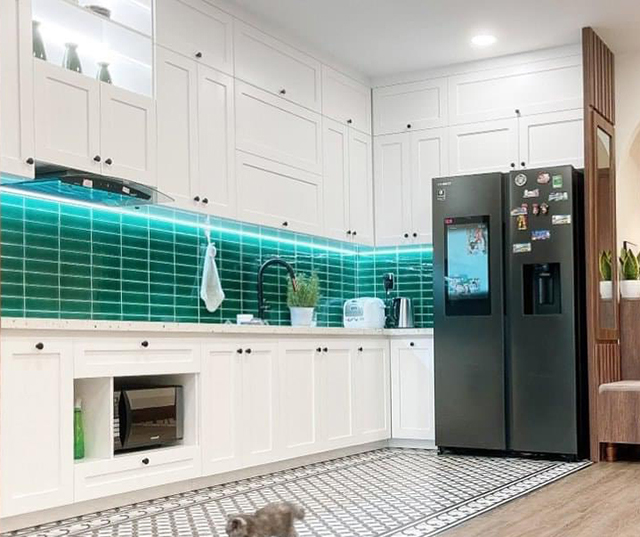 phòng bếp nhà 1 tầng 10mx50m