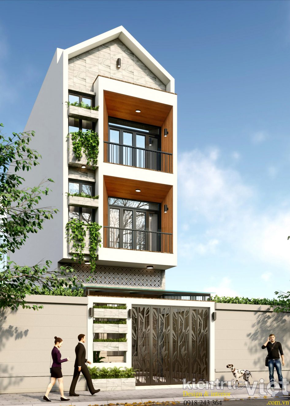 Nhà phố 3 tầng thiết kế lệch tầng 5x18