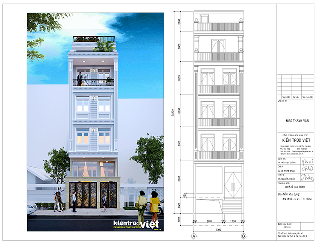 nhà phố 5 tầng 5x20 có thang máy