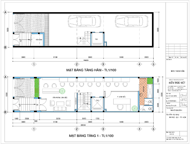nhà phố ngang 5m và dài 20m