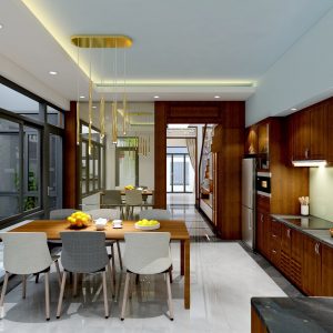 nội thất mẫu nhà ống mặt tiền 6m