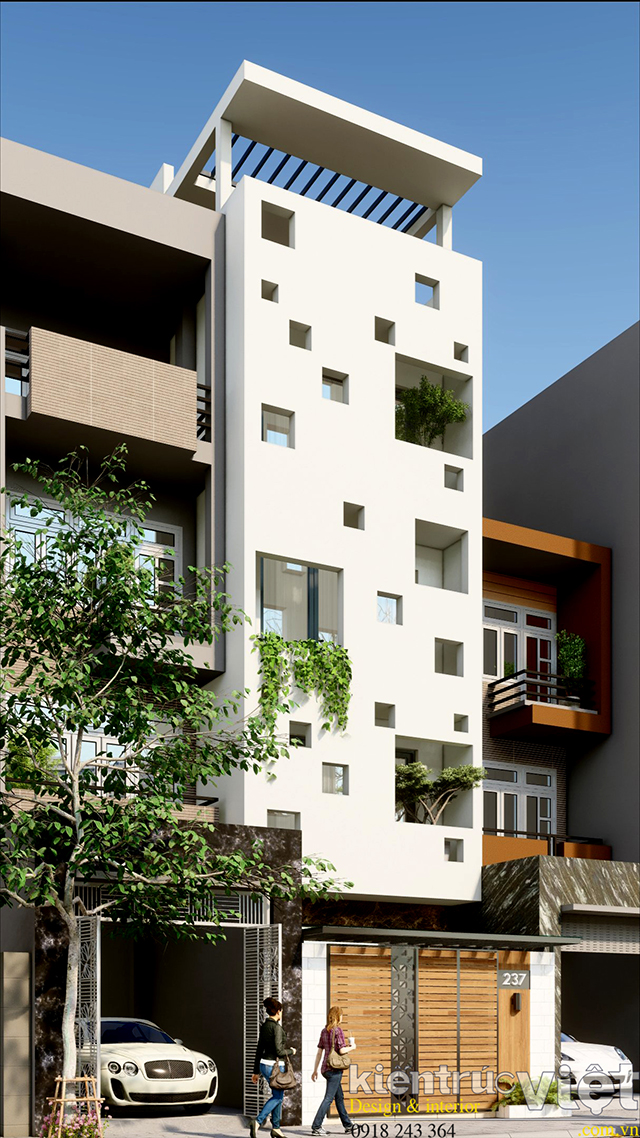 nhà phố 4 tầng 4.5m×14 có thang máy hướng tây