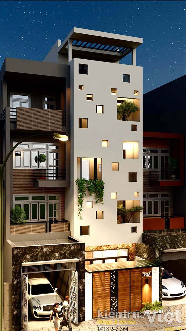 nhà phố 4 tầng 4.5m×14 có thang máy hướng tây