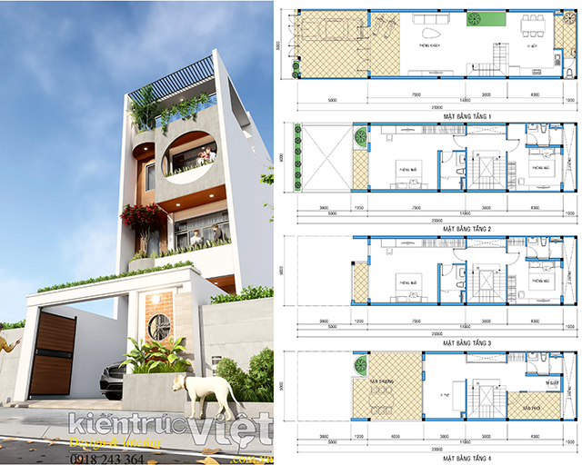 Mặt bằng nhà ống 5x20